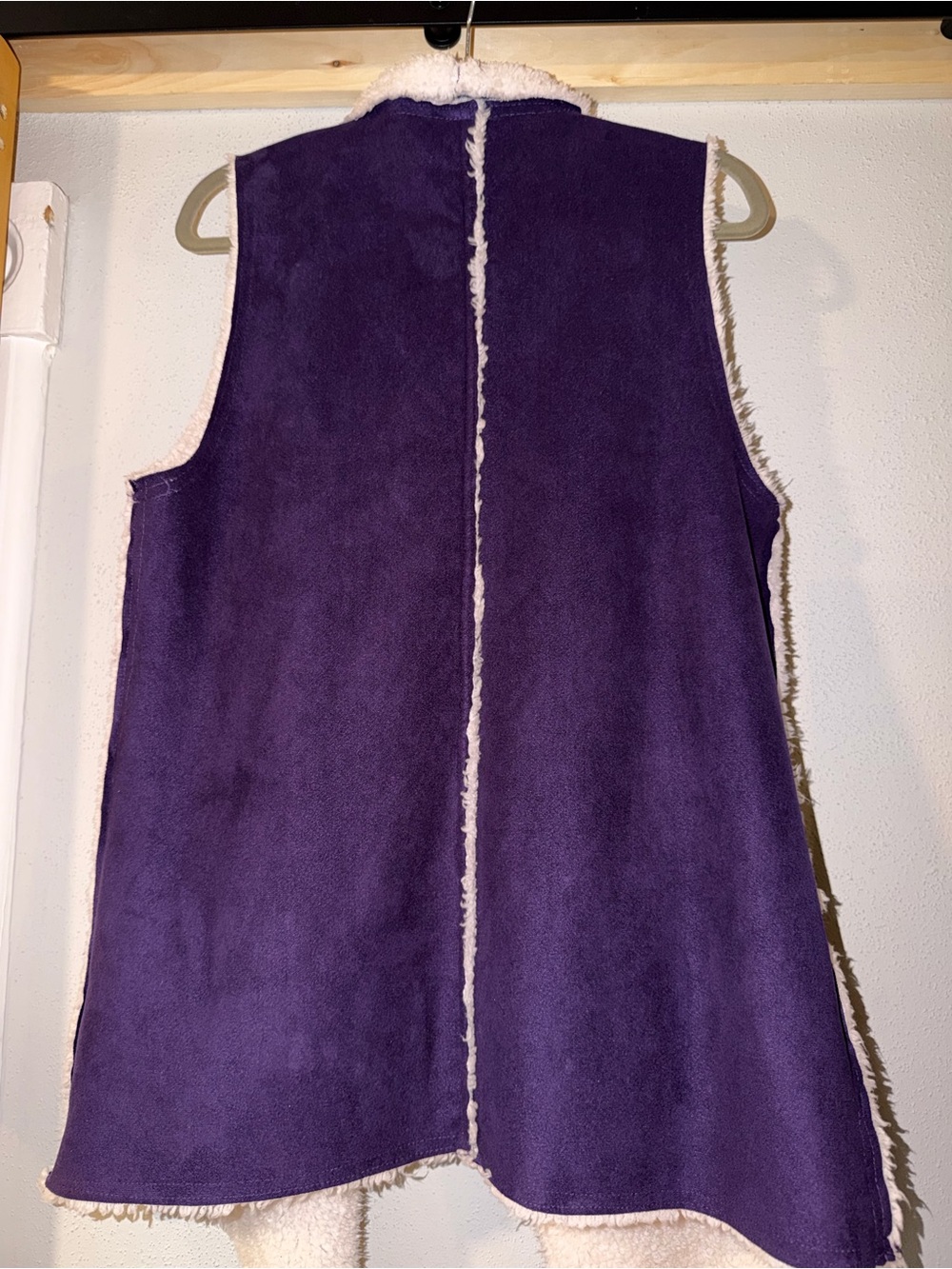 LuLaRoe Purple Faux Suede Sherpa Lined Vest Medium